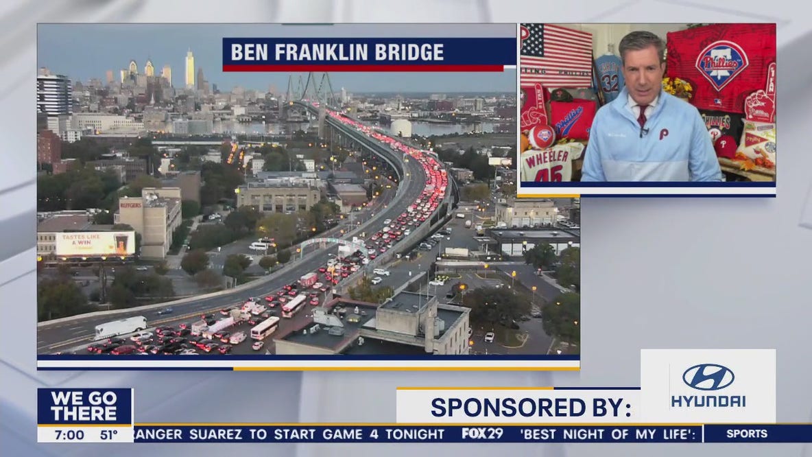 Bumper-to-bumper on Ben Franklin Bridge as nearly all lanes shut coming into Philadelphia